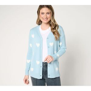 Belle by Kim Gravel Women's Top Sweater Sz 2XS (XXS) FallingLove Teal A676921